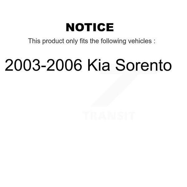 Front Wheel Bearing Coated Disc Brake Rotor & Ceramic Pad Kit For 2003-2006 Kia Sorento